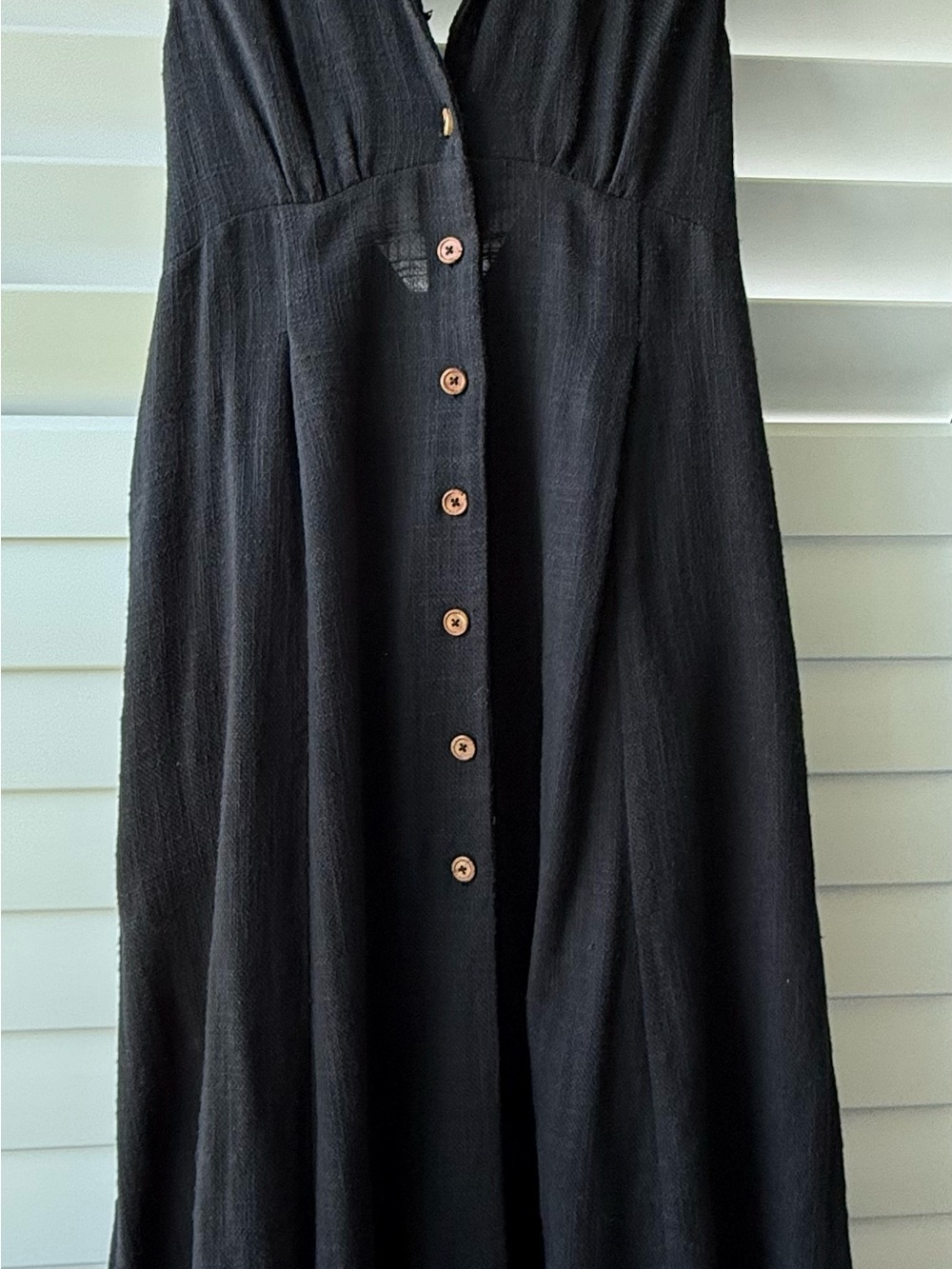 Free People Black Button-Front Dress